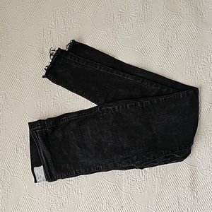 Free People Black Jeans Stretch Raw Hem Skinny Jeans 61855-16515125 Waist 27